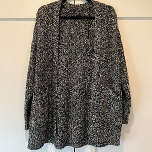 American Eagle Slouchy Cable Cardigan Sweater, Charcoal, XXS